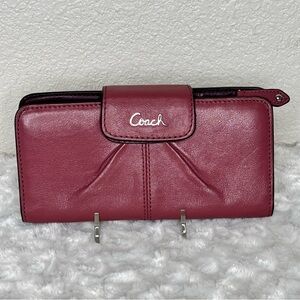 Coach Ashley Leather Bi-Fold Women's Mauve Pink Wallet